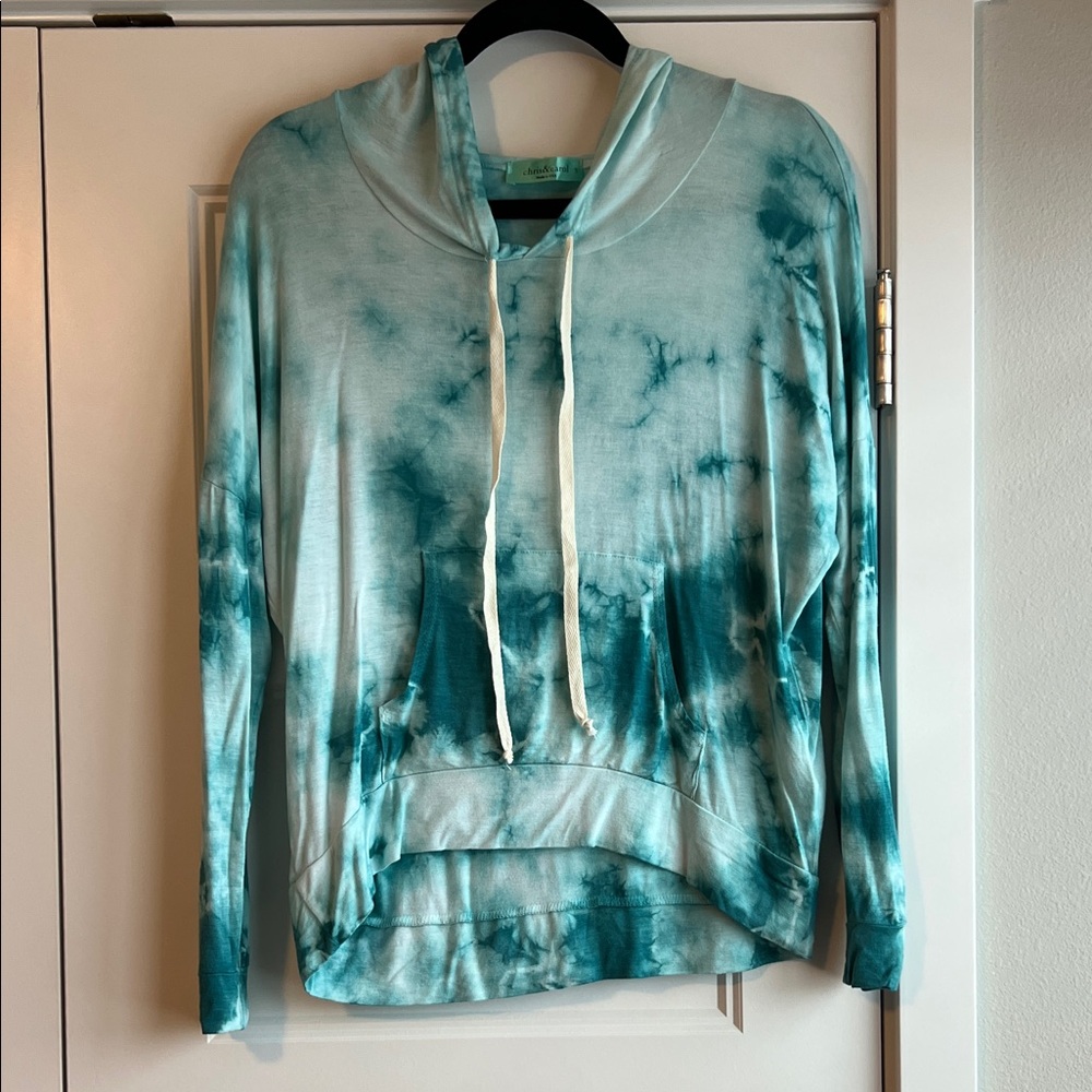 NWOT Teal Tie-Dye Lightweight Hoodie